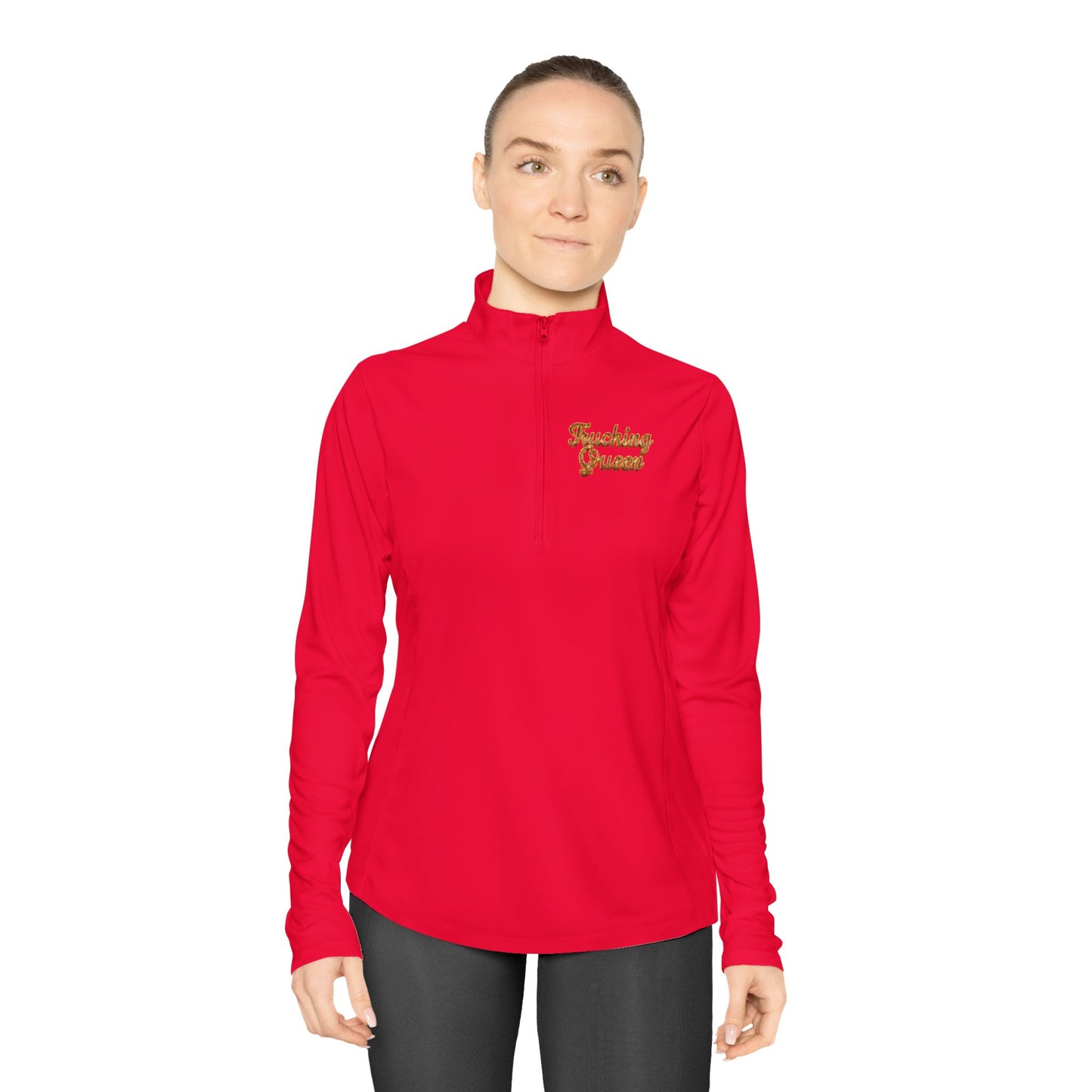 Trucking Queen Glam Ladies Quarter-Zip Pullover