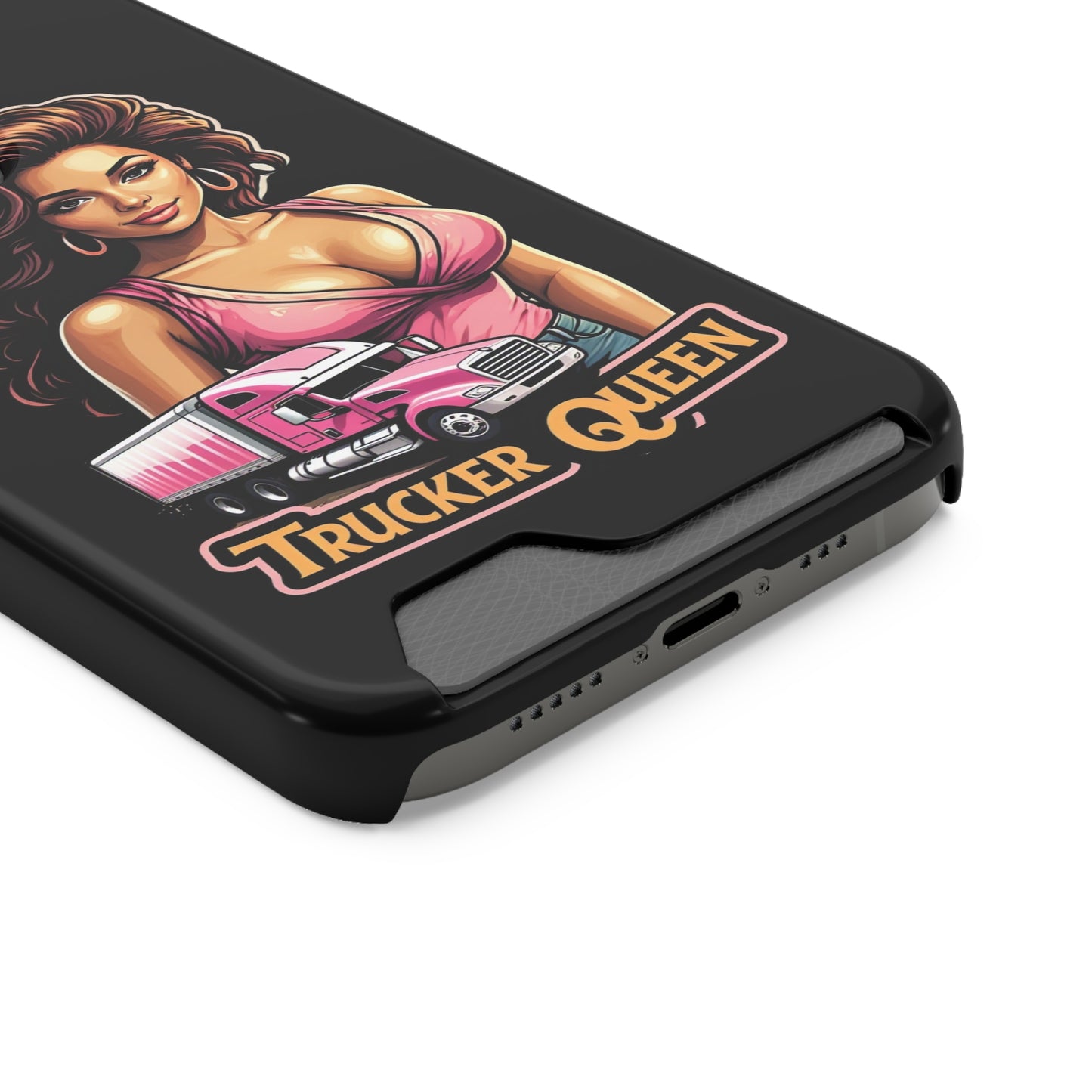 Trucker Queen Phone Case With Card Holder