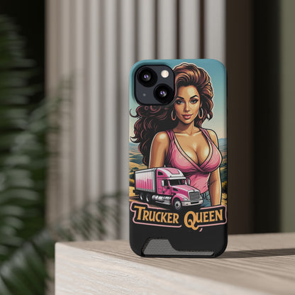 Trucker Queen Phone Case With Card Holder