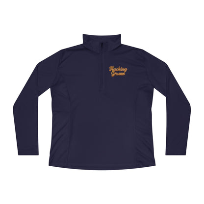 Trucking Queen Glam Ladies Quarter-Zip Pullover