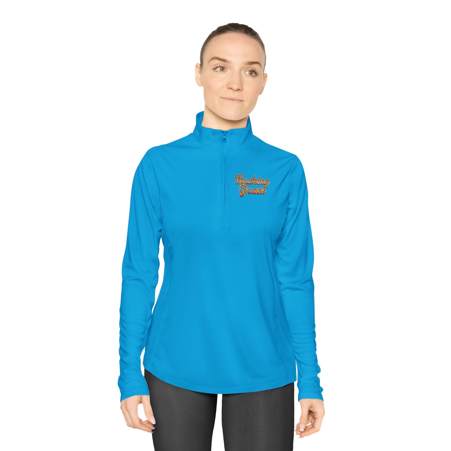 Trucking Queen Glam Ladies Quarter-Zip Pullover