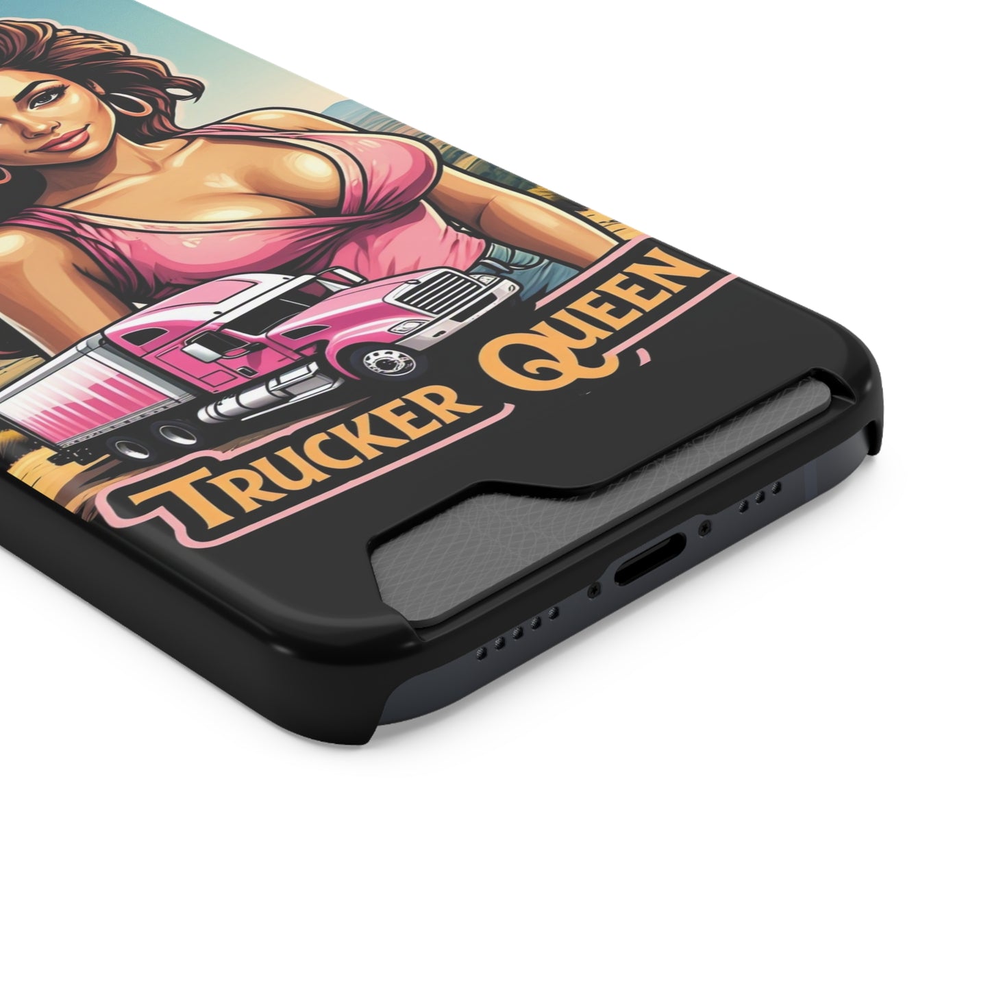 Trucker Queen Phone Case With Card Holder